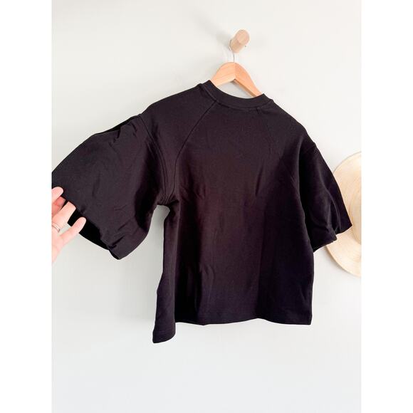 Madewell | NWT | Puff-Sleeve Sweatshirt Tee in Jet Black | Sz XS - Picture 8 of 8